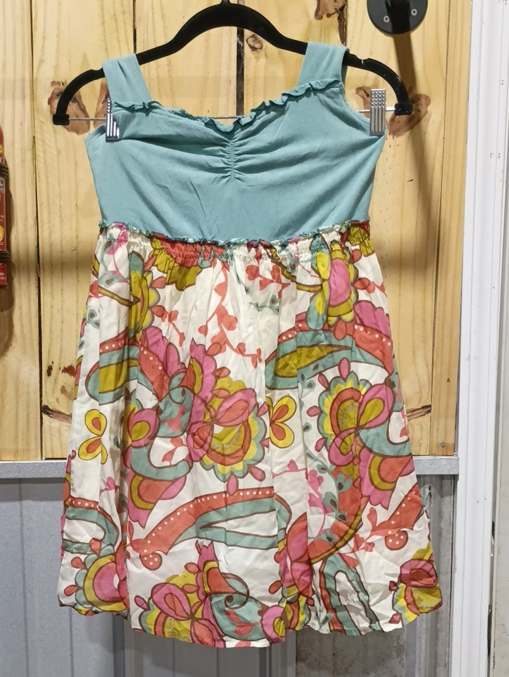 Judith March Aqua Bodice Floral High-Low Dress